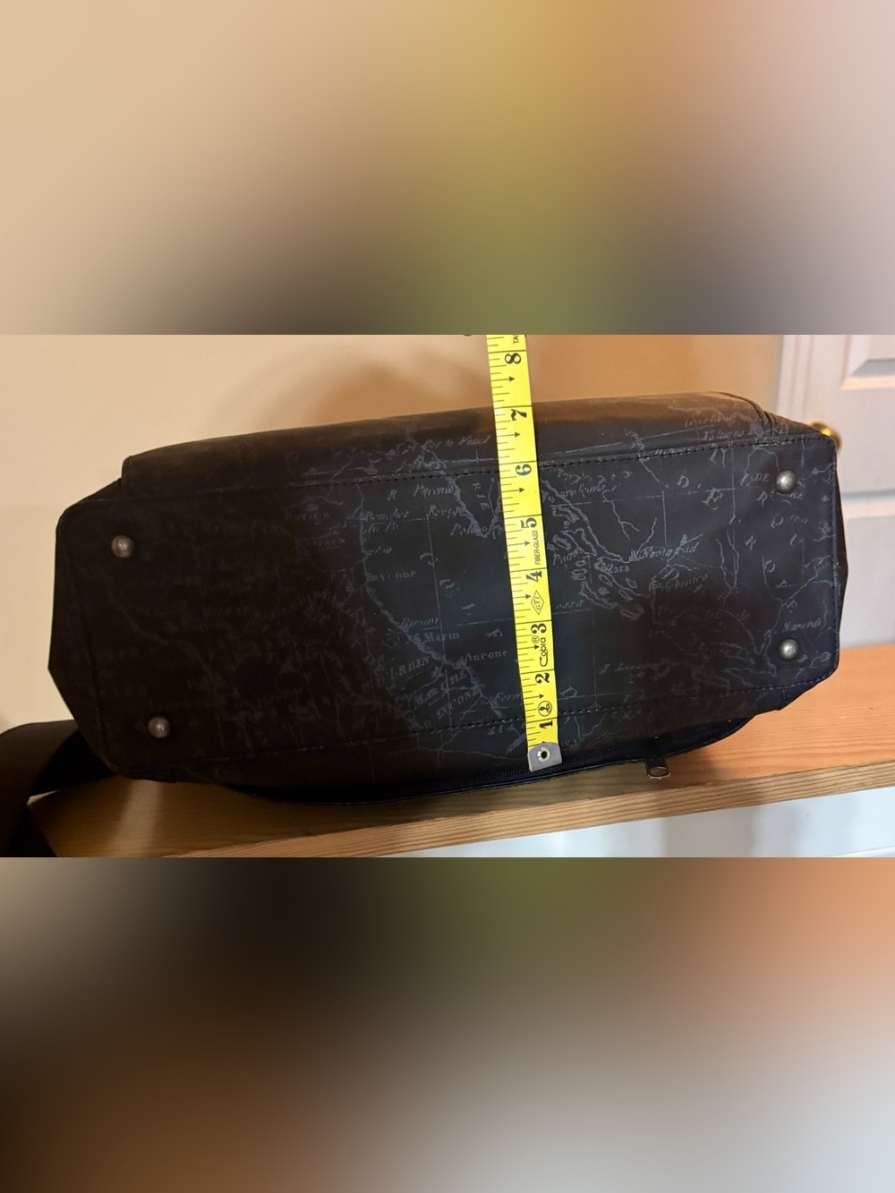 NWT-Patricia Nash Silvi TPU Coated Canvas Travel Tote-Black Map - Picture 8 of 14